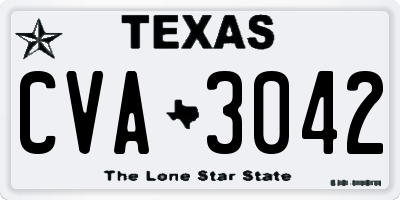 TX license plate CVA3042