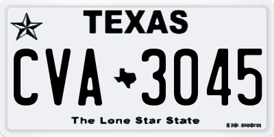 TX license plate CVA3045