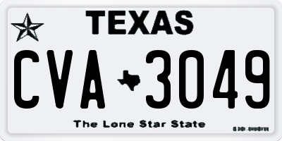 TX license plate CVA3049