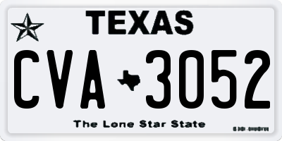 TX license plate CVA3052