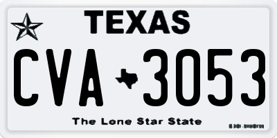 TX license plate CVA3053