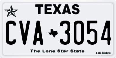 TX license plate CVA3054