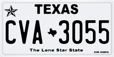 TX license plate CVA3055
