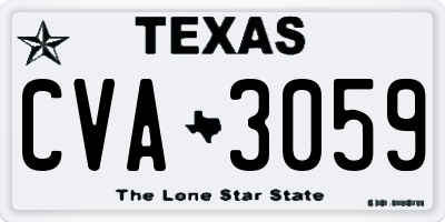 TX license plate CVA3059