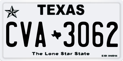 TX license plate CVA3062
