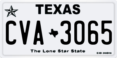 TX license plate CVA3065