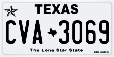 TX license plate CVA3069