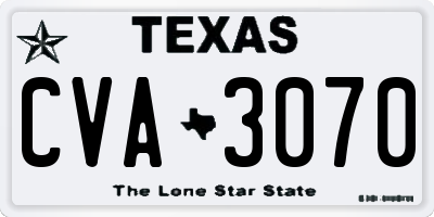 TX license plate CVA3070