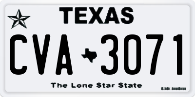 TX license plate CVA3071