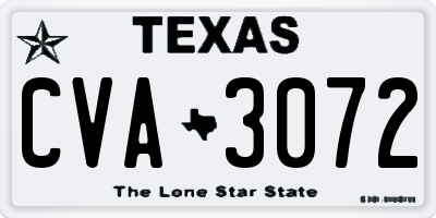 TX license plate CVA3072