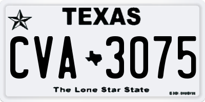 TX license plate CVA3075