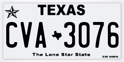 TX license plate CVA3076