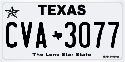 TX license plate CVA3077