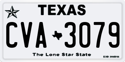 TX license plate CVA3079