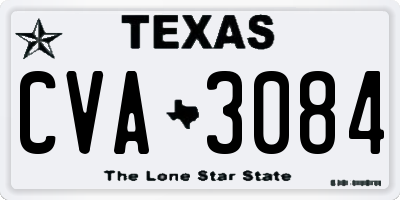 TX license plate CVA3084