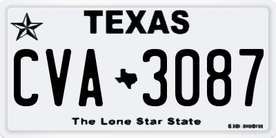 TX license plate CVA3087