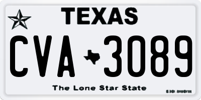 TX license plate CVA3089
