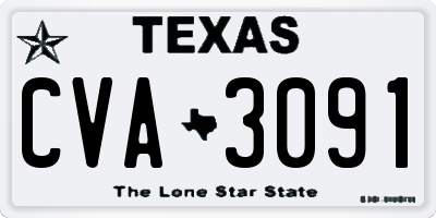TX license plate CVA3091