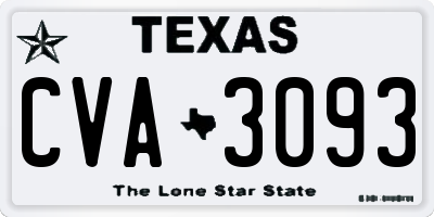 TX license plate CVA3093