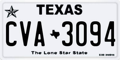 TX license plate CVA3094