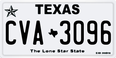 TX license plate CVA3096