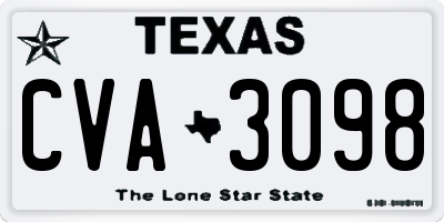 TX license plate CVA3098