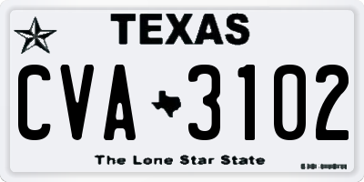TX license plate CVA3102