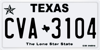 TX license plate CVA3104