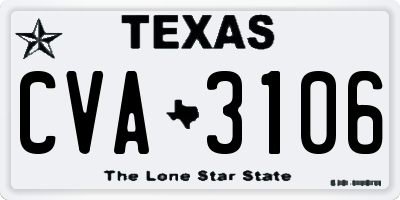 TX license plate CVA3106