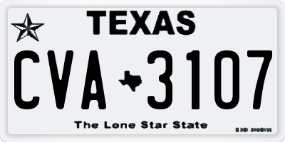 TX license plate CVA3107
