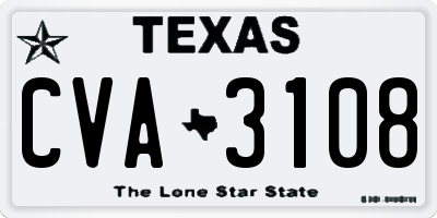 TX license plate CVA3108