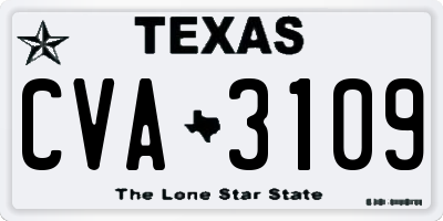 TX license plate CVA3109