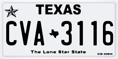 TX license plate CVA3116