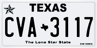 TX license plate CVA3117