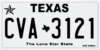 TX license plate CVA3121