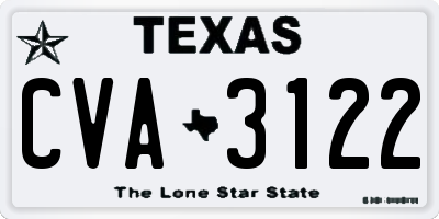 TX license plate CVA3122