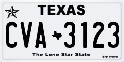 TX license plate CVA3123