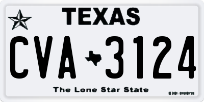 TX license plate CVA3124