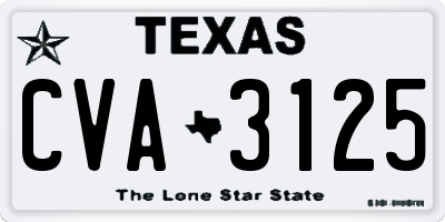 TX license plate CVA3125
