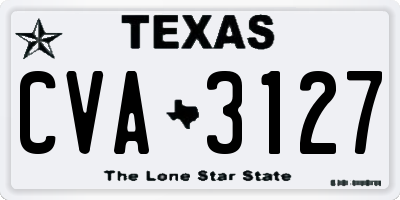 TX license plate CVA3127