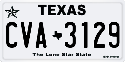 TX license plate CVA3129