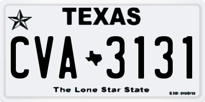 TX license plate CVA3131