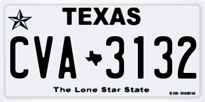 TX license plate CVA3132