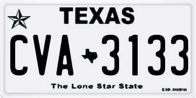 TX license plate CVA3133