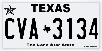 TX license plate CVA3134