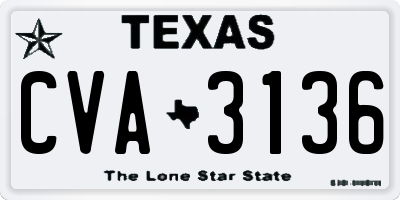 TX license plate CVA3136