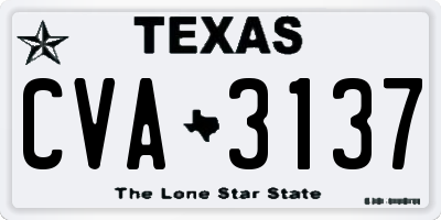 TX license plate CVA3137