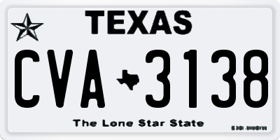 TX license plate CVA3138