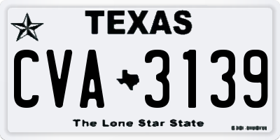 TX license plate CVA3139