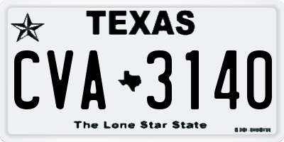 TX license plate CVA3140